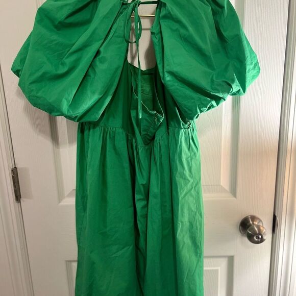 Elegant Puff Sleeve Midi Dress - Picture 5 of 6